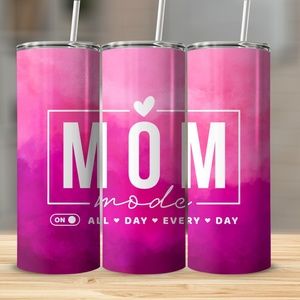20 Oz Customizable Straight Tumbler with Sliding Lid and Clear Plastic Straw